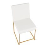 Fuji Gold High Back White Faux Leather Dining Chairs (Set of 2) 29 Fuji Gold High Back White Faux Leather Dining Chairs (Set of 2)