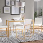 Fuji Gold High Back White Faux Leather Dining Chairs (Set of 2) 16 Fuji Gold High Back White Faux Leather Dining Chairs (Set of 2)