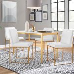 Fuji Gold High Back White Faux Leather Dining Chairs (Set of 2) 18 Fuji Gold High Back White Faux Leather Dining Chairs (Set of 2)
