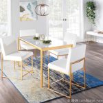 Fuji Gold High Back White Faux Leather Dining Chairs (Set of 2) 19 Fuji Gold High Back White Faux Leather Dining Chairs (Set of 2)