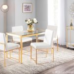 Fuji Gold High Back White Faux Leather Dining Chairs (Set of 2) 20 Fuji Gold High Back White Faux Leather Dining Chairs (Set of 2)