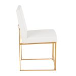 Fuji Gold High Back White Faux Leather Dining Chairs (Set of 2) 25 Fuji Gold High Back White Faux Leather Dining Chairs (Set of 2)