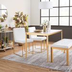 Fuji Gold Metal White Marble Contemporary Dining Table 15 Fuji Gold Metal White Marble Contemporary Dining Table