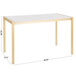 Fuji Gold Metal White Marble Contemporary Dining Table 25 Fuji Gold Metal White Marble Contemporary Dining Table