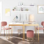 Fuji Gold Metal White Marble Contemporary Dining Table 17 Fuji Gold Metal White Marble Contemporary Dining Table