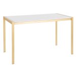 Fuji Gold Metal White Marble Contemporary Dining Table 20 Fuji Gold Metal White Marble Contemporary Dining Table