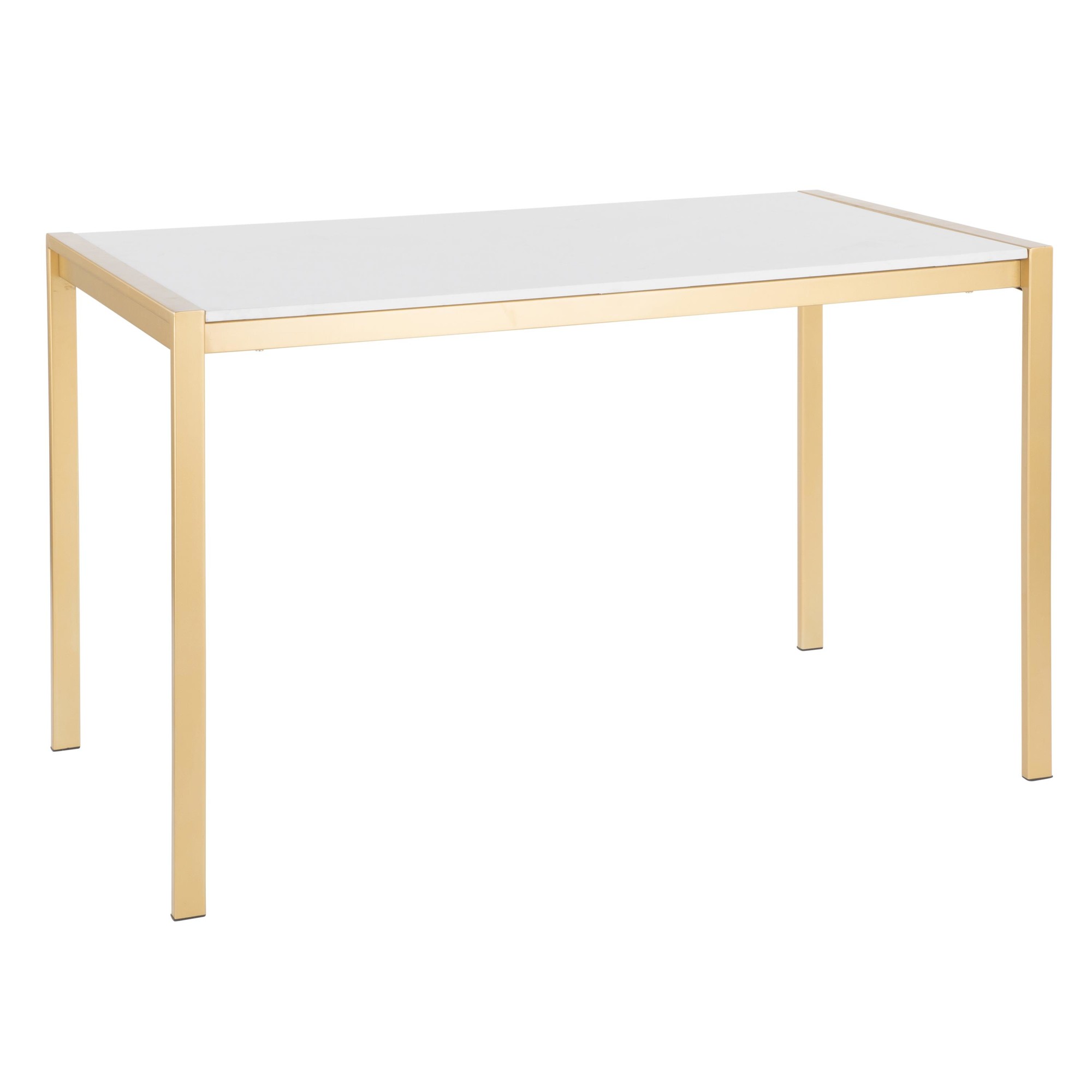 Fuji Gold Metal White Marble Contemporary Dining Table 7 Fuji Gold Metal White Marble Contemporary Dining Table - Image 7