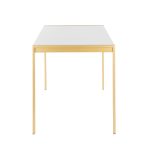 Fuji Gold Metal White Marble Contemporary Dining Table 21 Fuji Gold Metal White Marble Contemporary Dining Table