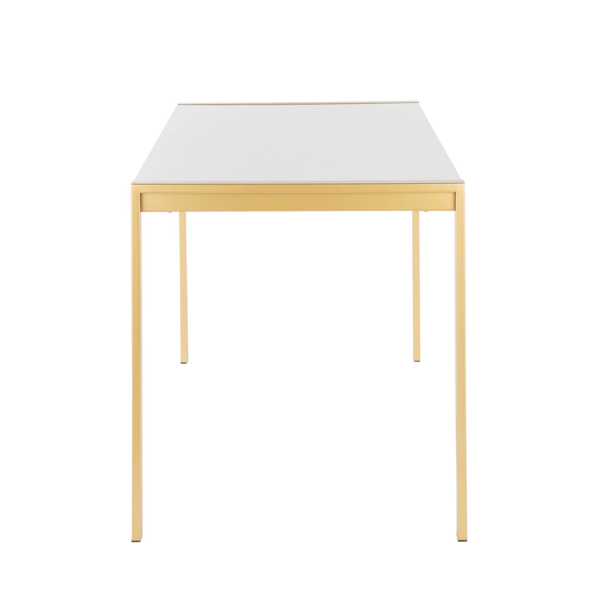 Fuji Gold Metal White Marble Contemporary Dining Table 8 Fuji Gold Metal White Marble Contemporary Dining Table - Image 8
