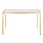 Fuji Gold Metal White Marble Contemporary Dining Table 23 Fuji Gold Metal White Marble Contemporary Dining Table