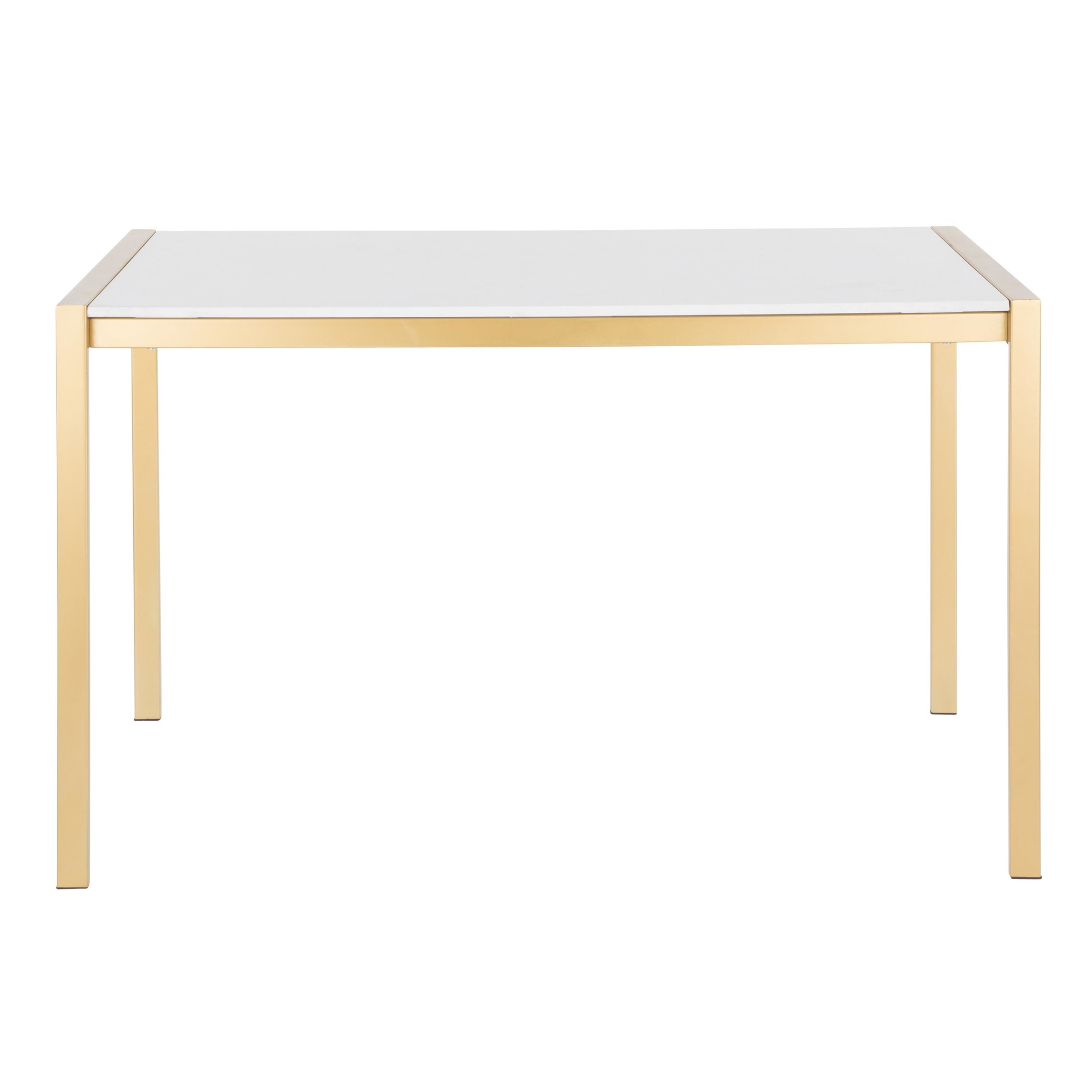Fuji Gold Metal White Marble Contemporary Dining Table 10 Fuji Gold Metal White Marble Contemporary Dining Table - Image 10