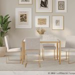 Fuji Gold Steel Beige Fabric Contemporary High Back Chairs (Set of 2) 10 Fuji Gold Steel Beige Fabric Contemporary High Back Chairs (Set of 2)