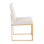 Fuji Gold Steel Beige Fabric Contemporary High Back Chairs (Set of 2) 13 Fuji Gold Steel Beige Fabric Contemporary High Back Chairs (Set of 2)