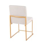 Fuji Gold Steel Beige Fabric Contemporary High Back Chairs (Set of 2) 14 Fuji Gold Steel Beige Fabric Contemporary High Back Chairs (Set of 2)
