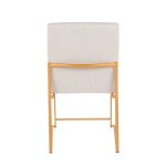 Fuji Gold Steel Beige Fabric Contemporary High Back Chairs (Set of 2) 15 Fuji Gold Steel Beige Fabric Contemporary High Back Chairs (Set of 2)