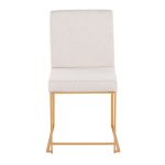 Fuji Gold Steel Beige Fabric Contemporary High Back Chairs (Set of 2) 16 Fuji Gold Steel Beige Fabric Contemporary High Back Chairs (Set of 2)