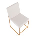 Fuji Gold Steel Beige Fabric Contemporary High Back Chairs (Set of 2) 17 Fuji Gold Steel Beige Fabric Contemporary High Back Chairs (Set of 2)