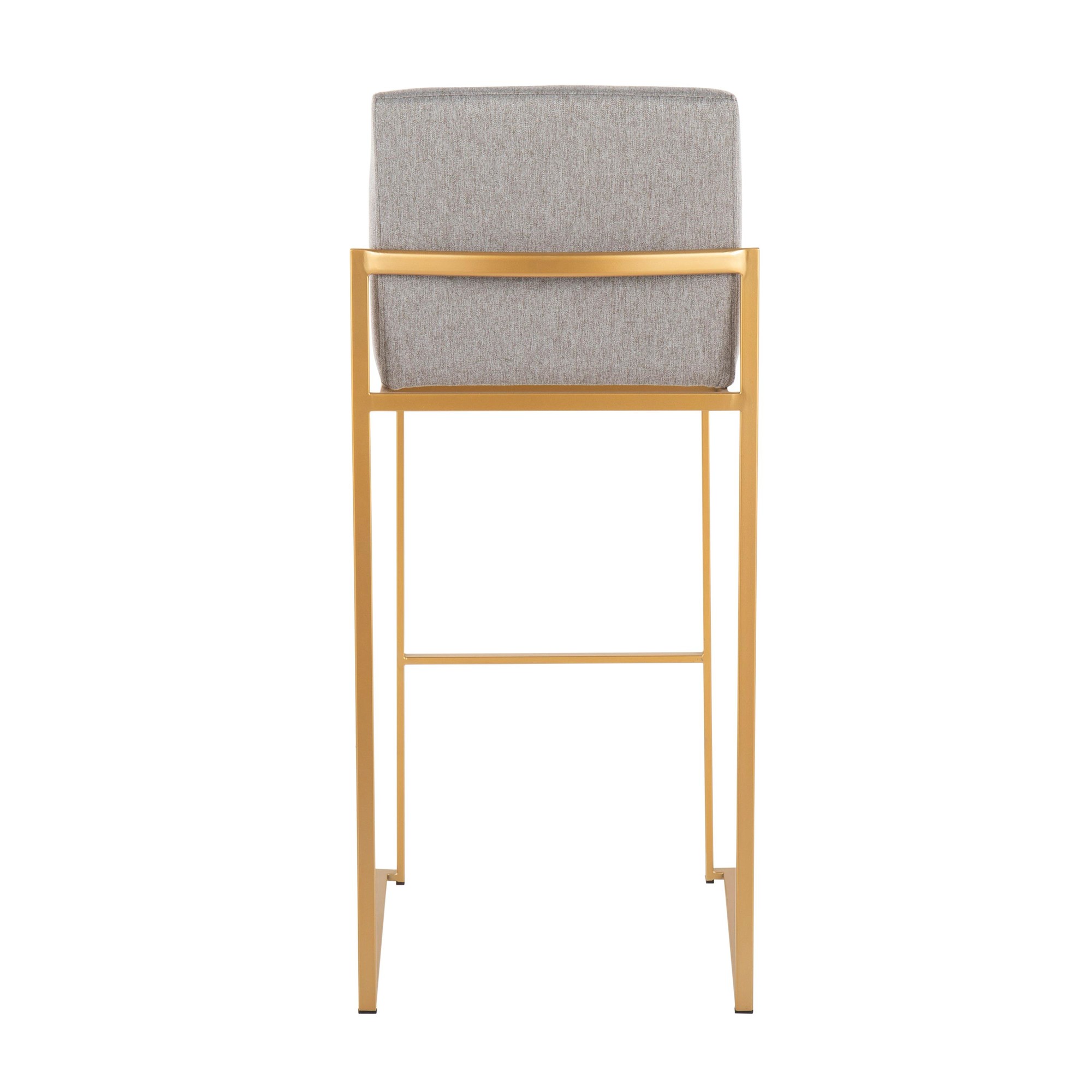 Fuji Gold Steel Grey Fabric Contemporary Bar Stools (Set of 3) 6 Fuji Gold Steel Grey Fabric Contemporary Bar Stools (Set of 3) - Image 6