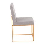 Fuji Gold Steel Light Grey Contemporary High Back Dining Chairs (Set of 2)