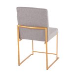 Fuji Gold Steel Light Grey Contemporary High Back Dining Chairs (Set of 2)