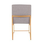 Fuji Gold Steel Light Grey Contemporary High Back Dining Chairs (Set of 2)