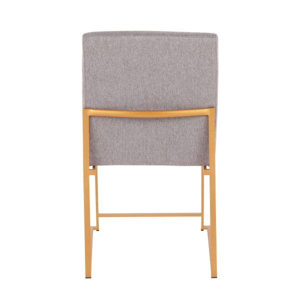 Fuji Gold Steel Light Grey Contemporary High Back Dining Chairs Set of 2 7