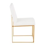 Fuji Gold White Velvet Contemporary High Back Dining Chairs (Set of 2) 28 Fuji Gold White Velvet Contemporary High Back Dining Chairs (Set of 2)