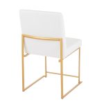 Fuji Gold White Velvet Contemporary High Back Dining Chairs (Set of 2) 29 Fuji Gold White Velvet Contemporary High Back Dining Chairs (Set of 2)