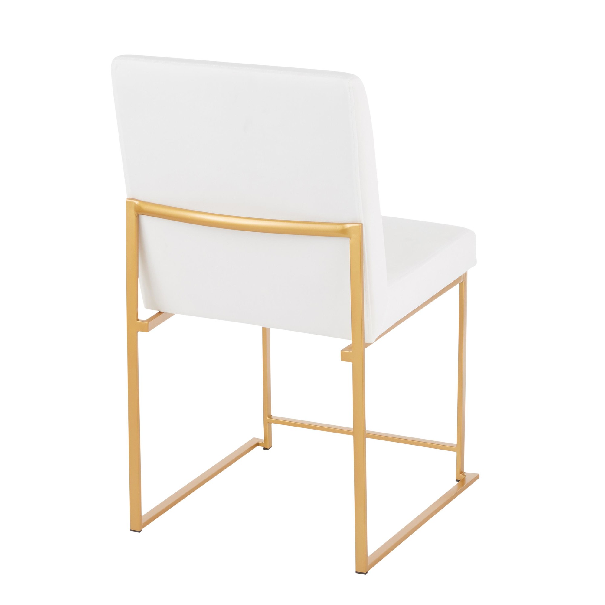 Fuji Gold White Velvet Contemporary High Back Dining Chairs (Set of 2) 12 Fuji Gold White Velvet Contemporary High Back Dining Chairs (Set of 2) - Image 12