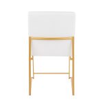Fuji Gold White Velvet Contemporary High Back Dining Chairs (Set of 2) 30 Fuji Gold White Velvet Contemporary High Back Dining Chairs (Set of 2)
