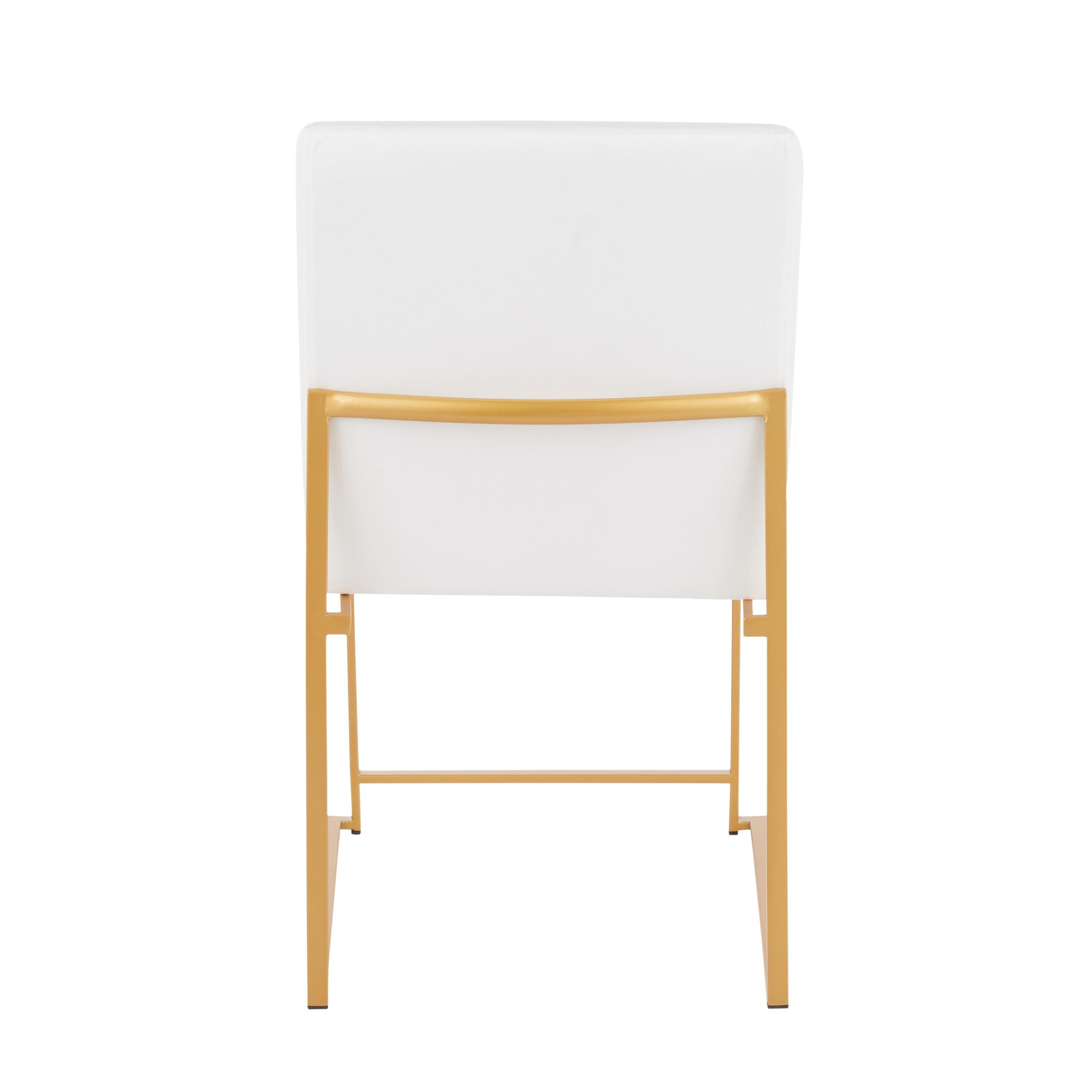 Fuji Gold White Velvet Contemporary High Back Dining Chairs (Set of 2) 13 Fuji Gold White Velvet Contemporary High Back Dining Chairs (Set of 2) - Image 13