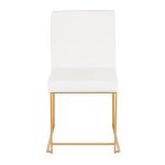 Fuji Gold White Velvet Contemporary High Back Dining Chairs (Set of 2) 31 Fuji Gold White Velvet Contemporary High Back Dining Chairs (Set of 2)