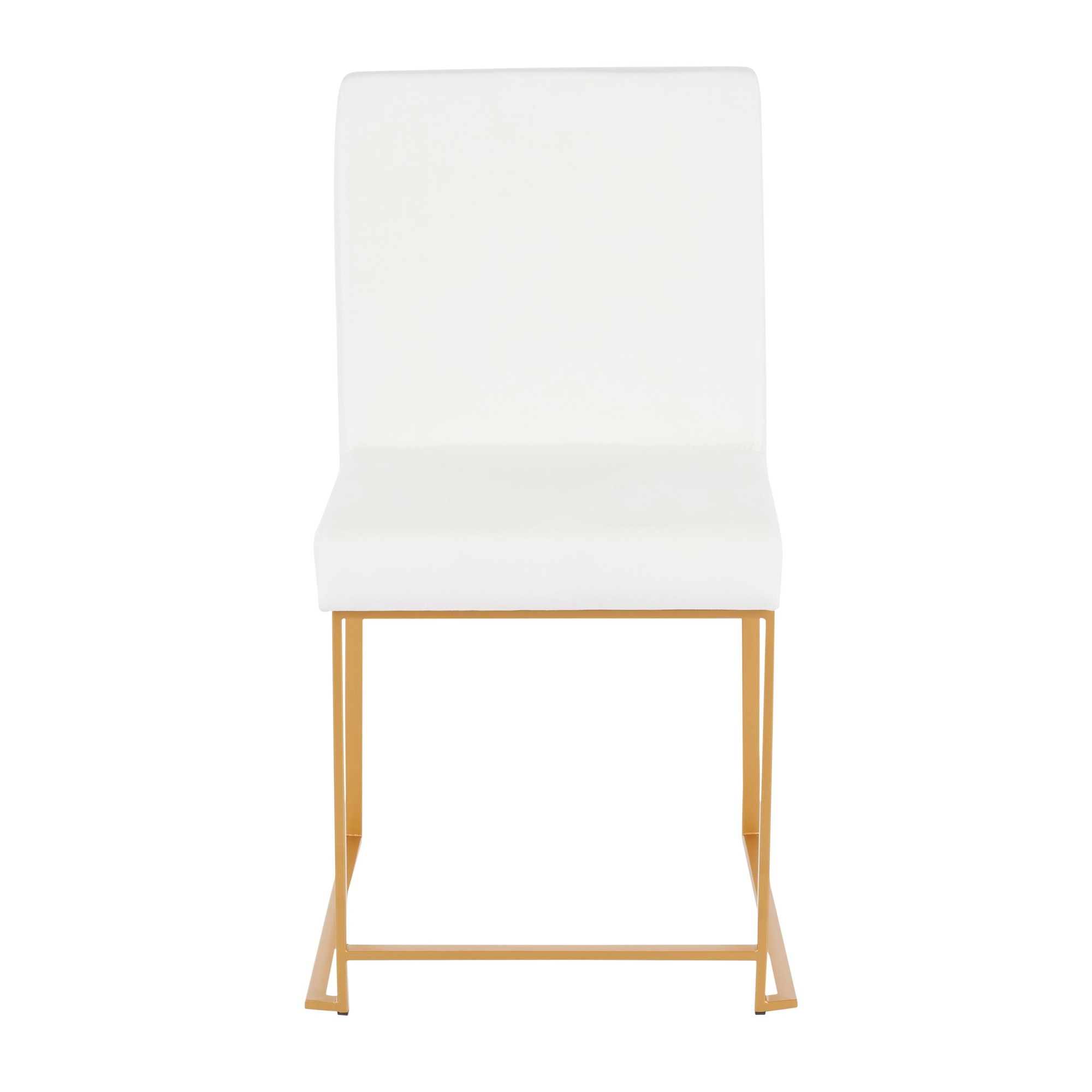 Fuji Gold White Velvet Contemporary High Back Dining Chairs (Set of 2) 14 Fuji Gold White Velvet Contemporary High Back Dining Chairs (Set of 2) - Image 14