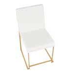 Fuji Gold White Velvet Contemporary High Back Dining Chairs (Set of 2) 32 Fuji Gold White Velvet Contemporary High Back Dining Chairs (Set of 2)