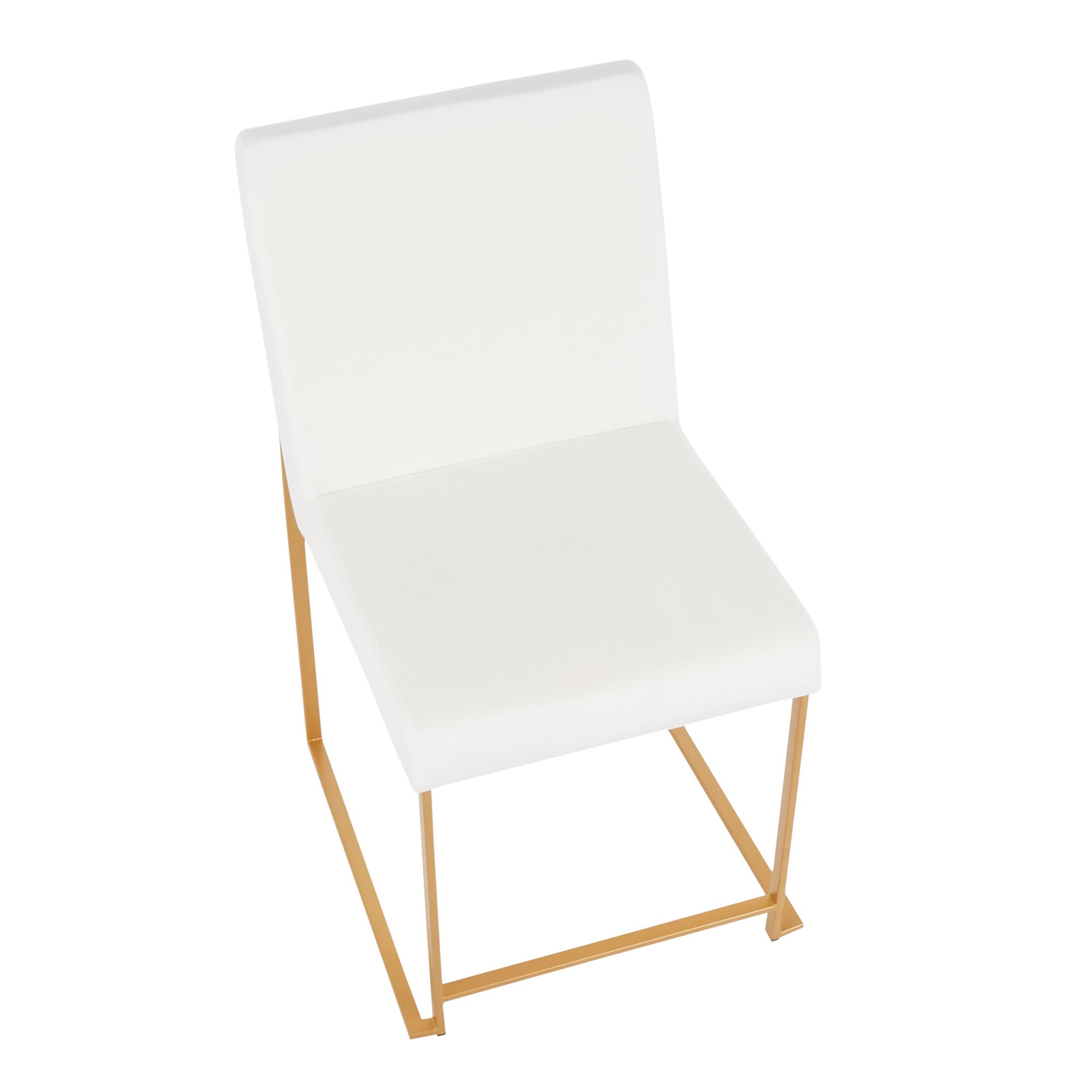 Fuji Gold White Velvet Contemporary High Back Dining Chairs (Set of 2) 15 Fuji Gold White Velvet Contemporary High Back Dining Chairs (Set of 2) - Image 15