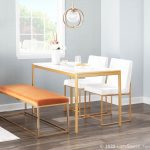 Fuji Gold White Velvet Contemporary High Back Dining Chairs (Set of 2) 20 Fuji Gold White Velvet Contemporary High Back Dining Chairs (Set of 2)