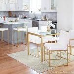 Fuji Gold White Velvet Contemporary High Back Dining Chairs (Set of 2) 24 Fuji Gold White Velvet Contemporary High Back Dining Chairs (Set of 2)