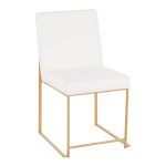 Fuji Gold White Velvet Contemporary High Back Dining Chairs (Set of 2) 27 Fuji Gold White Velvet Contemporary High Back Dining Chairs (Set of 2)