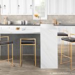 Fuji Gold and Black Faux Leather Contemporary Barstools (Set of 2) 14 Fuji Gold and Black Faux Leather Contemporary Barstools (Set of 2)