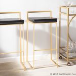 Fuji Gold and Black Faux Leather Contemporary Barstools (Set of 2) 13 Fuji Gold and Black Faux Leather Contemporary Barstools (Set of 2)