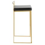 Fuji Gold and Black Faux Leather Contemporary Barstools (Set of 2) 18 Fuji Gold and Black Faux Leather Contemporary Barstools (Set of 2)