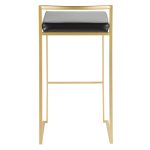 Fuji Gold and Black Faux Leather Contemporary Barstools (Set of 2) 20 Fuji Gold and Black Faux Leather Contemporary Barstools (Set of 2)