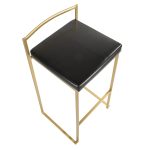 Fuji Gold and Black Faux Leather Contemporary Barstools (Set of 2) 22 Fuji Gold and Black Faux Leather Contemporary Barstools (Set of 2)