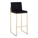 Fuji Gold and Black Velvet Contemporary High Back Barstool (Set of 2) 15 Fuji Gold and Black Velvet Contemporary High Back Barstool (Set of 2)