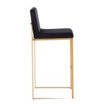 Fuji Gold and Black Velvet Contemporary High Back Barstool (Set of 2) 16 Fuji Gold and Black Velvet Contemporary High Back Barstool (Set of 2)
