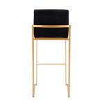 Fuji Gold and Black Velvet Contemporary High Back Barstool (Set of 2) 18 Fuji Gold and Black Velvet Contemporary High Back Barstool (Set of 2)