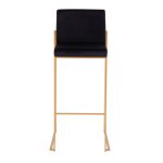 Fuji Gold and Black Velvet Contemporary High Back Barstool (Set of 2) 19 Fuji Gold and Black Velvet Contemporary High Back Barstool (Set of 2)