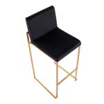 Fuji Gold and Black Velvet Contemporary High Back Barstool (Set of 2) 20 Fuji Gold and Black Velvet Contemporary High Back Barstool (Set of 2)