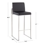 Fuji Gold and Black Velvet Contemporary High Back Barstool (Set of 2) 21 Fuji Gold and Black Velvet Contemporary High Back Barstool (Set of 2)
