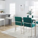 Fuji Green Velvet Stainless Steel Contemporary Dining Chairs (Set of 2) 13 Fuji Green Velvet Stainless Steel Contemporary Dining Chairs (Set of 2)